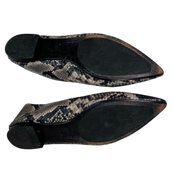Frye Sienna Snakeskin Ballet Flat Women's 9 Pointed Toe Sophisticated Career - Picture 8 of 11